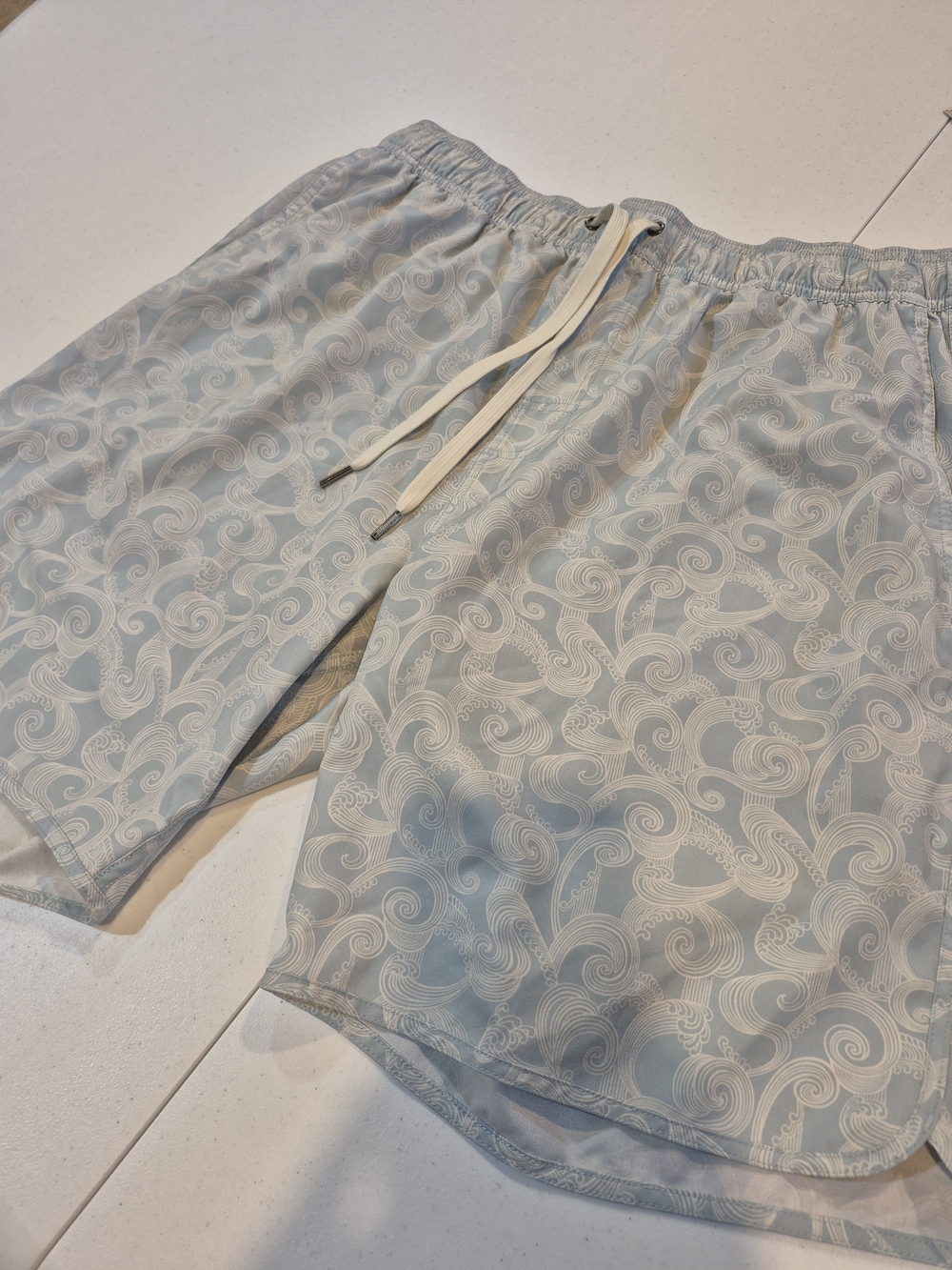 Fair Harbor Light Blue Wave-Pattern Hybrid Shorts 4812